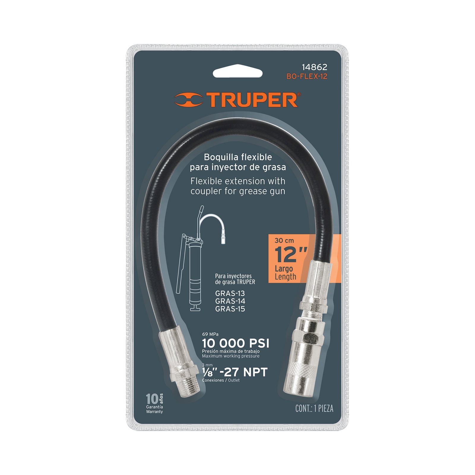Extensión flexible para inyectores de grasa, TRUPER