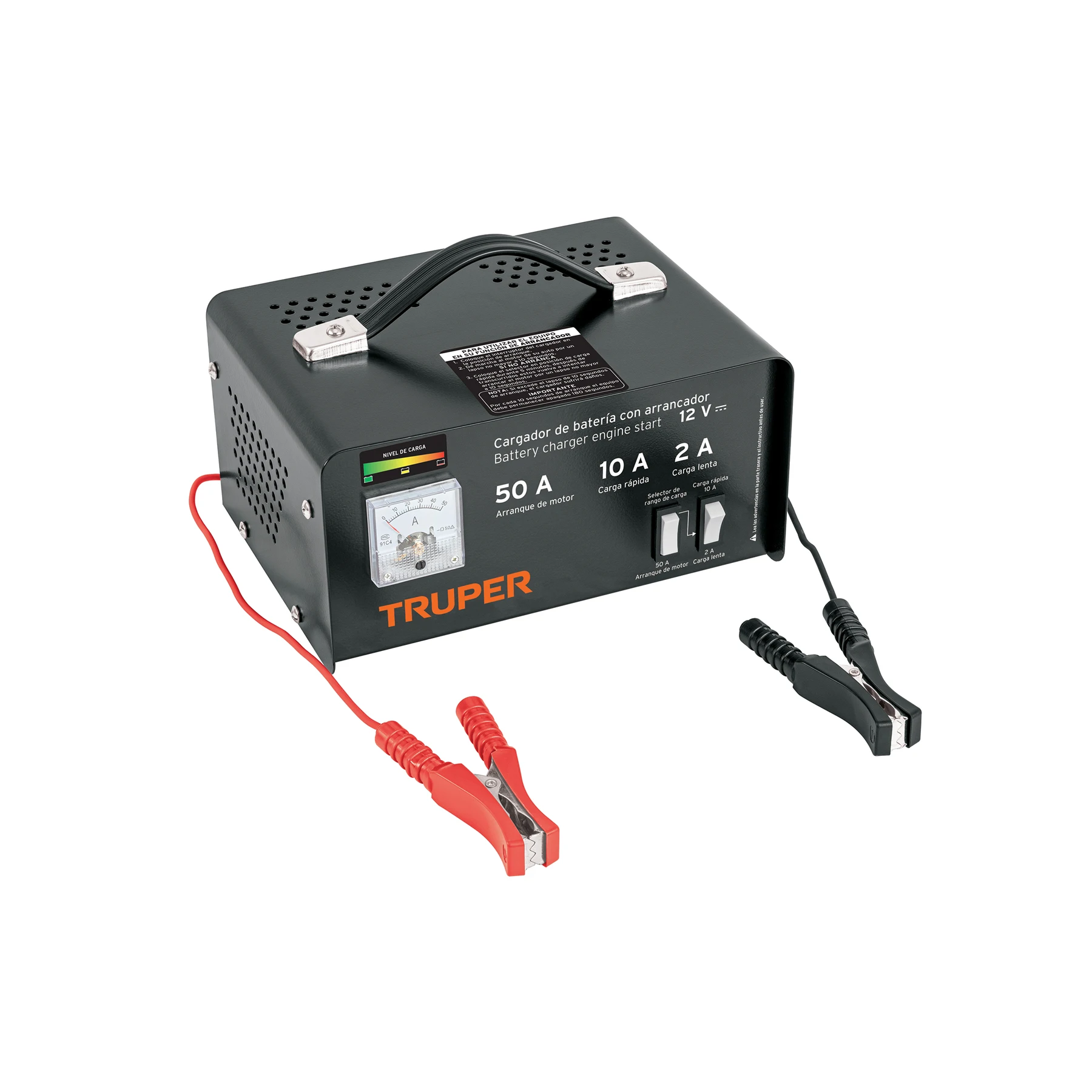 Cargador de baterias 10 A, arrancador de 50A, 12V/24V