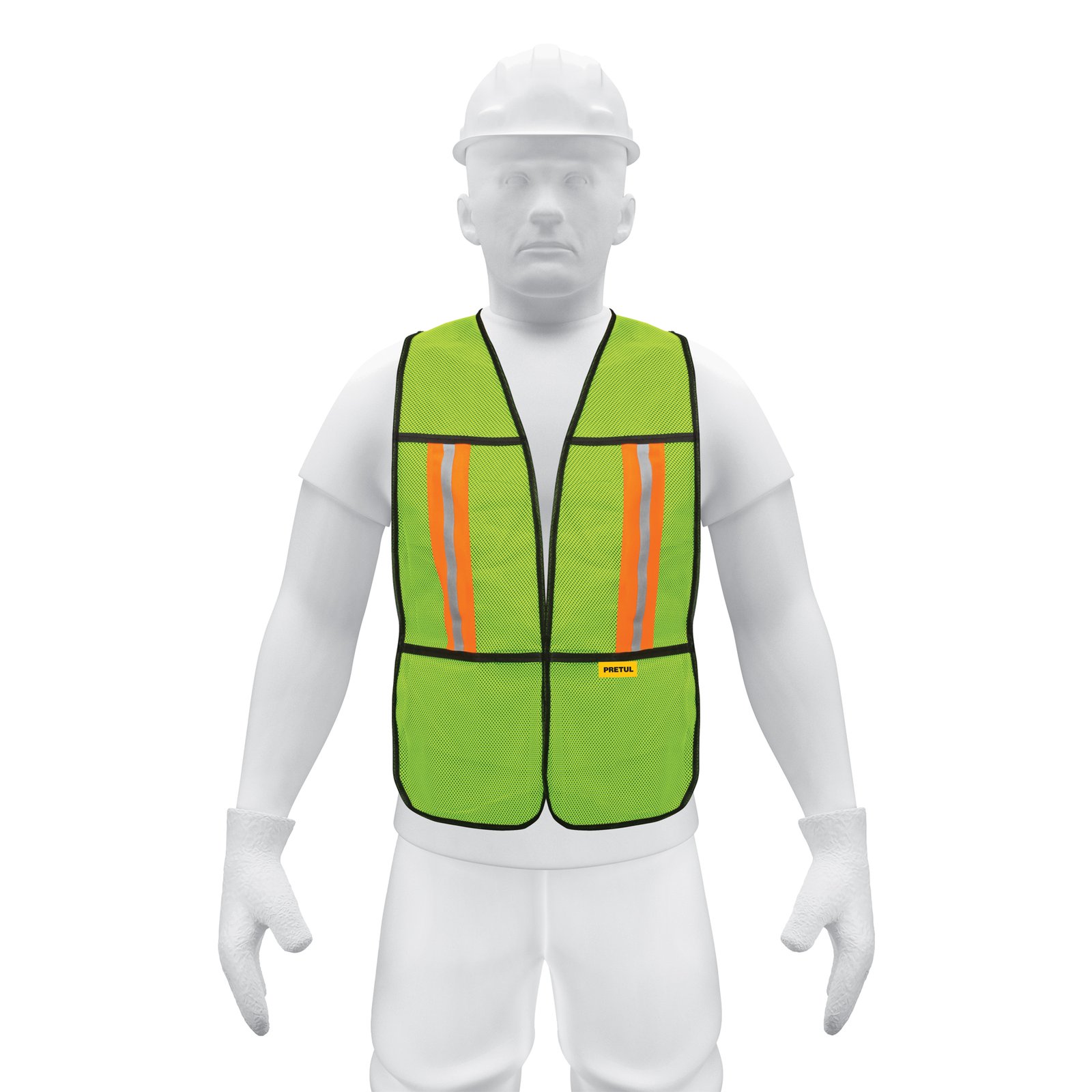 Chaleco de seguridad con cintas reflejantes, amarillo, PRETUL