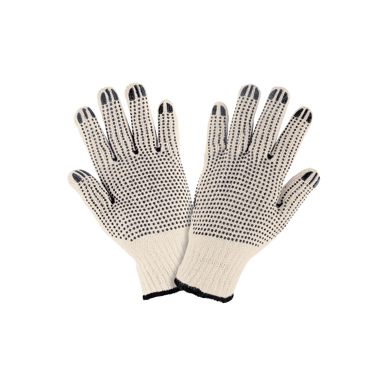 Guantes de algodón con puntos de PVC en palma y dorso, PRETUL
