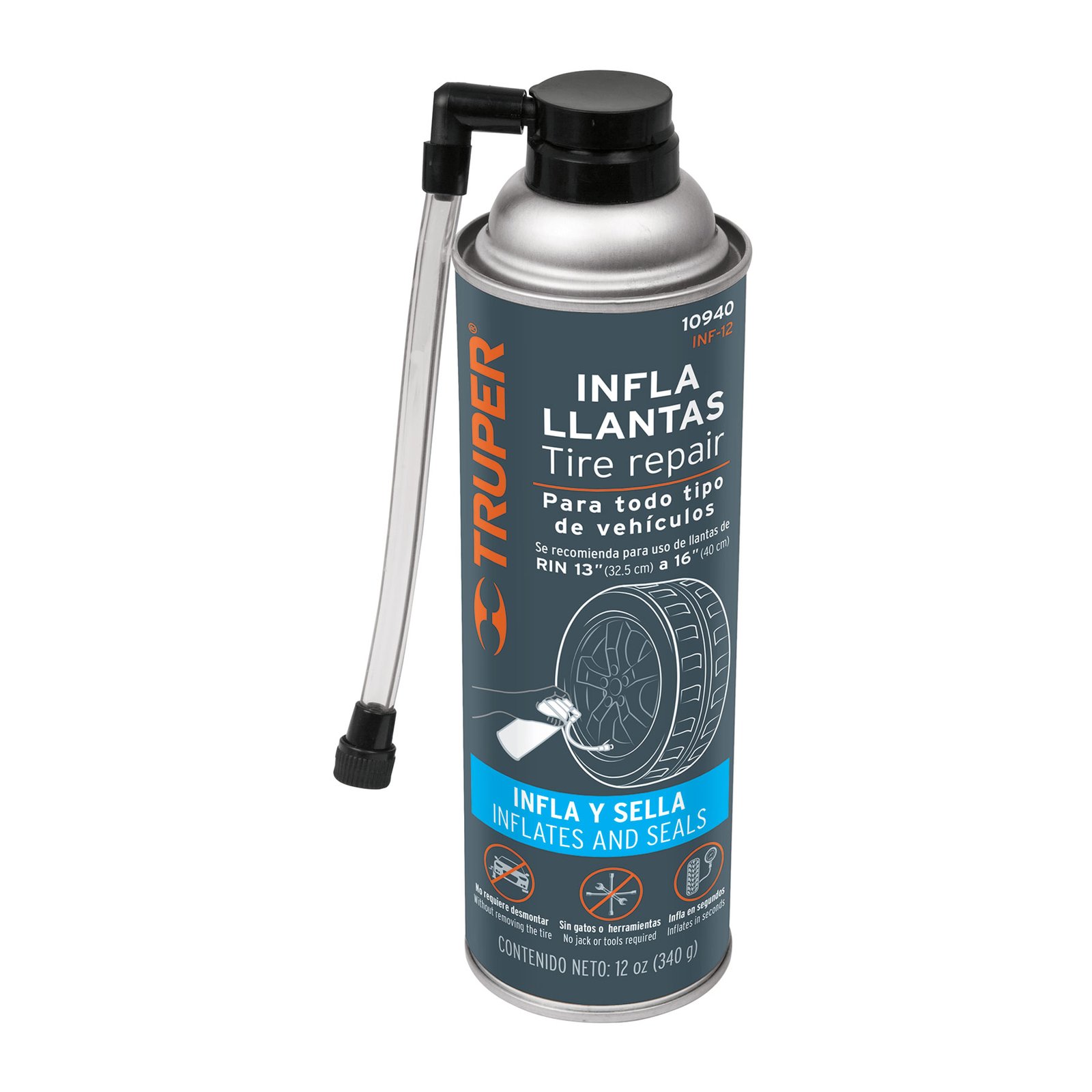 Inflallantas de 12 oz (340 g), TRUPER