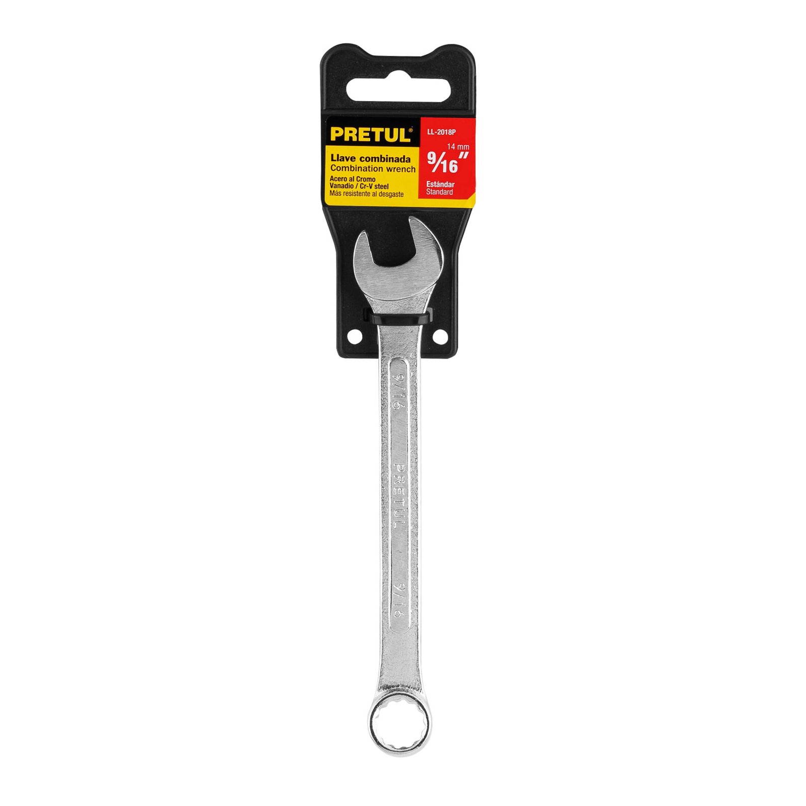 Llave combinada 9/16" x 180 mm de largo, PRETUL