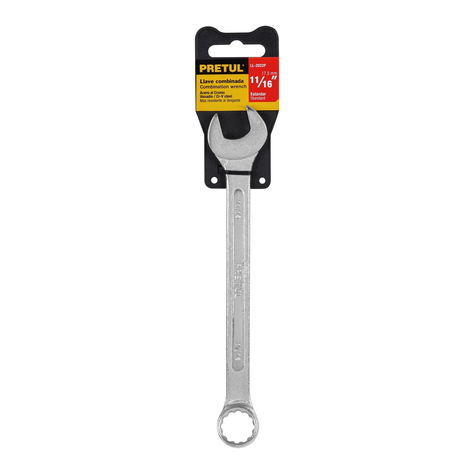Llave combinada 11/16" x 210 mm de largo, PRETUL