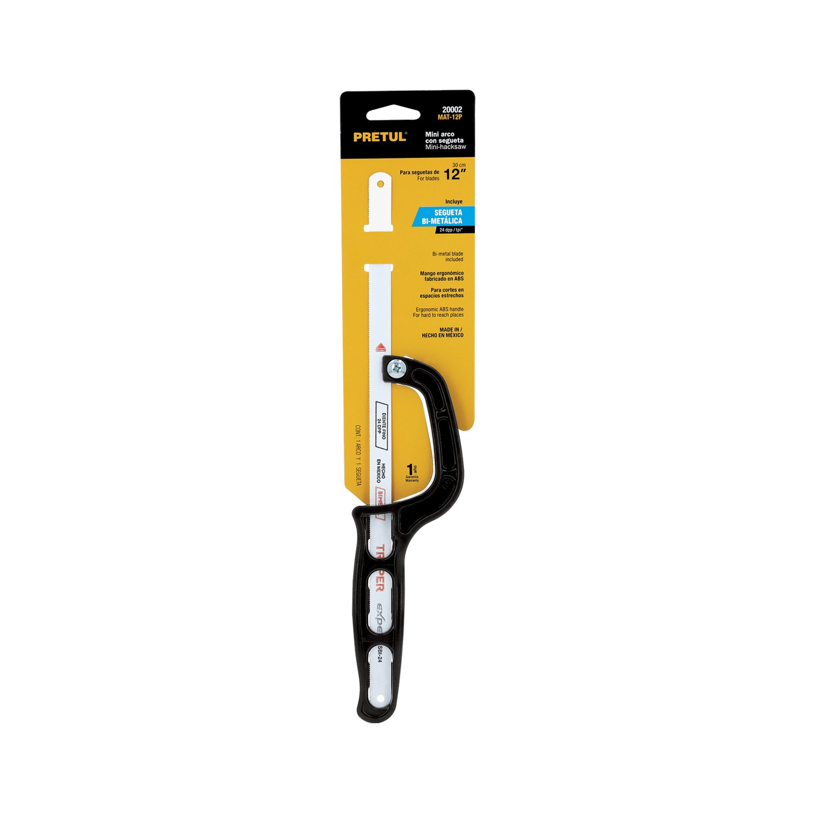 Mini arco 12" de plástico para segueta, PRETUL
