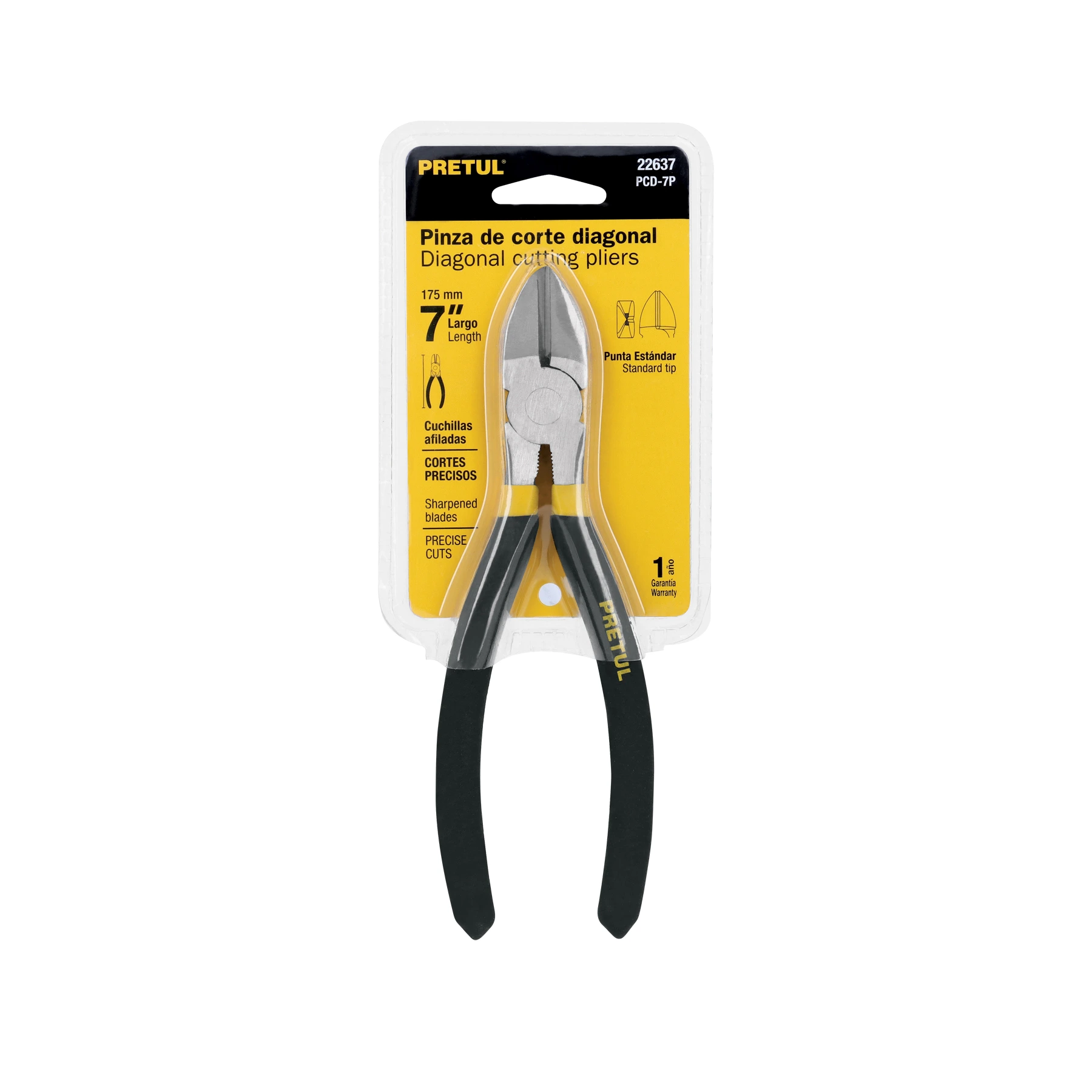 Pinza de corte diagonal 7" mango de PVC, Pretul