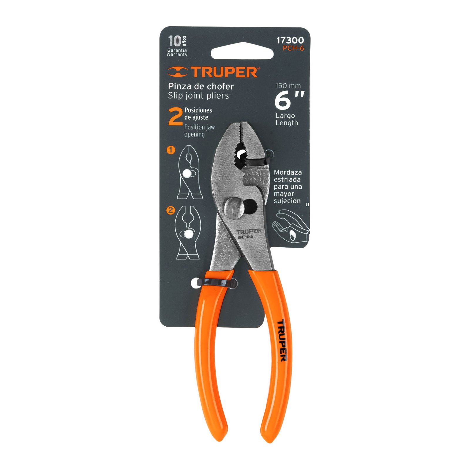 Pinza de chofer 6" mango de PVC, TRUPER