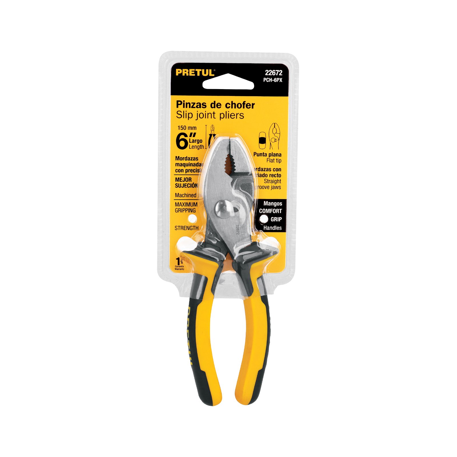 Pinza de chofer 6" mango Comfort Grip, PRETUL